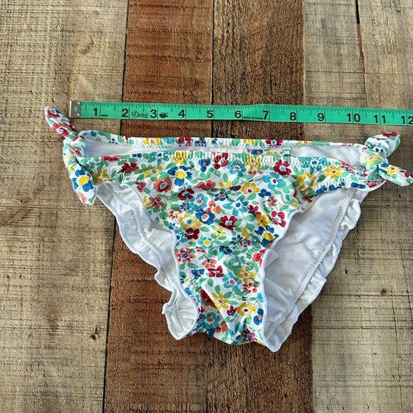 Zara Kids Floral Bikini Bottoms Size 8-9 UPF 50+ With Side Ties & Ruffles - Picture 2 of 6